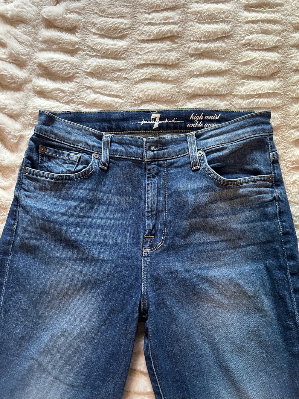 7FAM 7 For All Mankind High Waist Ankle Gwenevere Dark Jeans Size 27